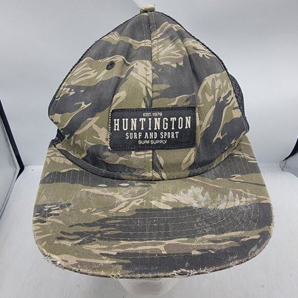 Huntington Surf And Sport Surf Supply Camouflage Camp Hat Cap Mesh Back Casual - Picture 1 of 10